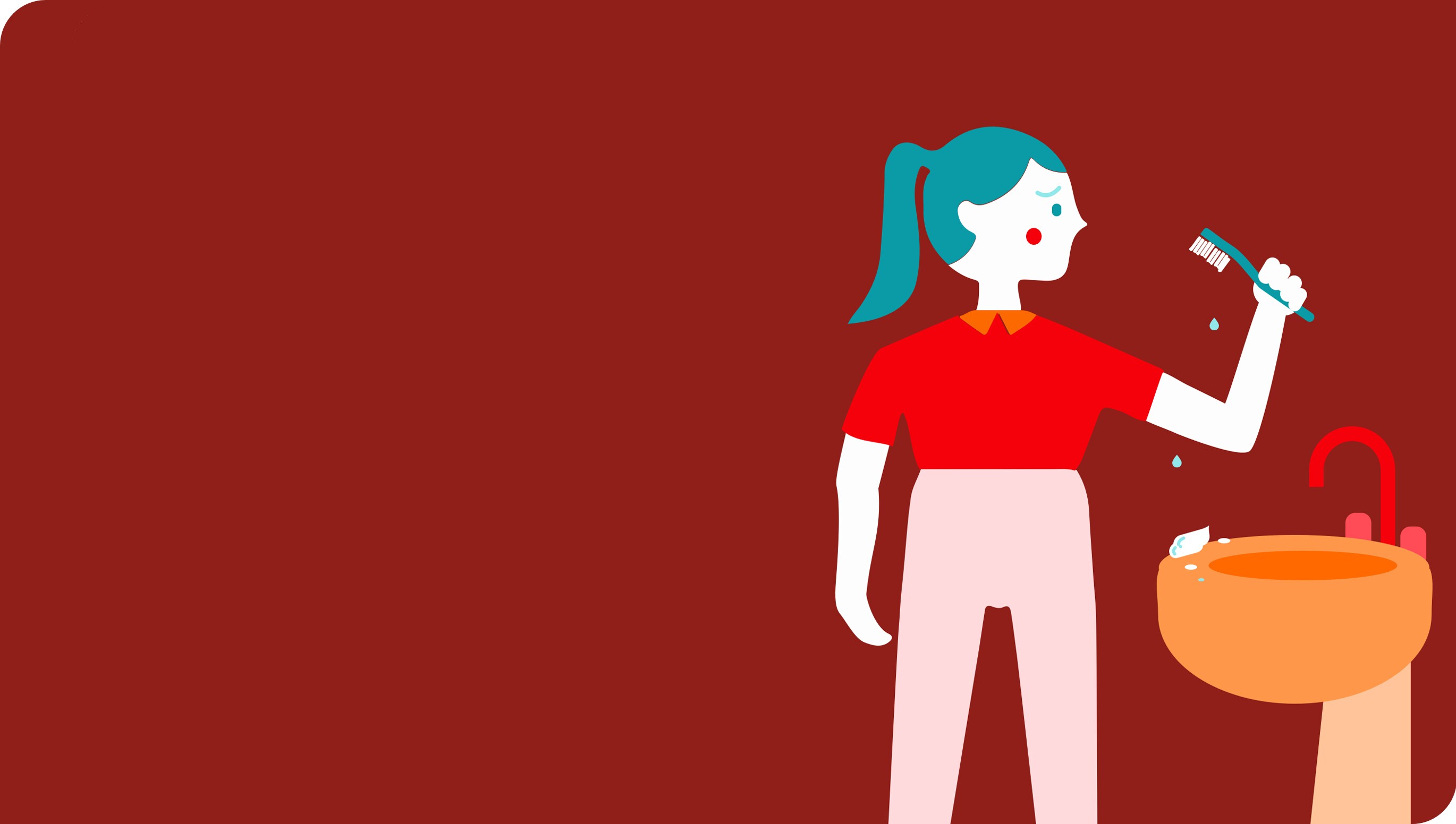 Obraz ženy čištění zubů